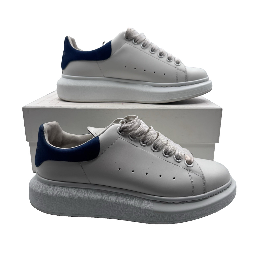 Alexander McQueen Women’s Oversized Sneakers White Paris Blue EU 39 US 9 w/ Box